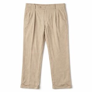 Britches by Samtex Mens Linen Blend Pleated Dress Pants Casual Trousers 36-38"